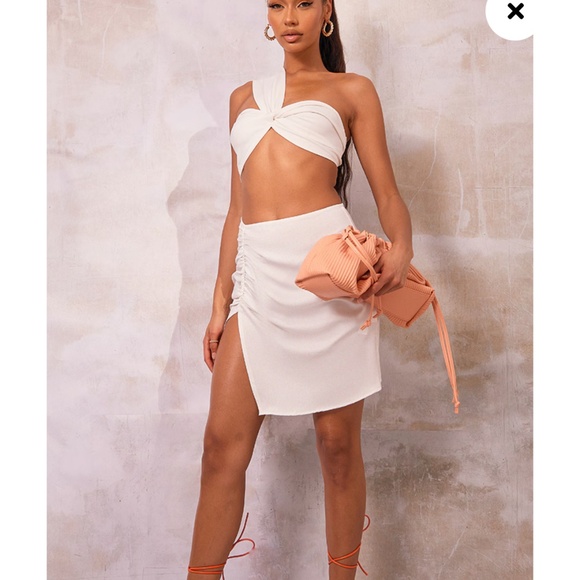 NWT Pretty Little Thing White Woven Set Size Small - Picture 4 of 7